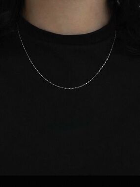 Delicate Silver Beaded Chain Necklace